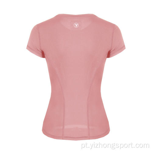 T-Shirt Feminina Umidade Wicking Dry Fit respirável